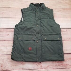 Flygo‎ Vest Mens Medium Sherpa Lined Outdoor Utility Puffer Sleeveless Jacket